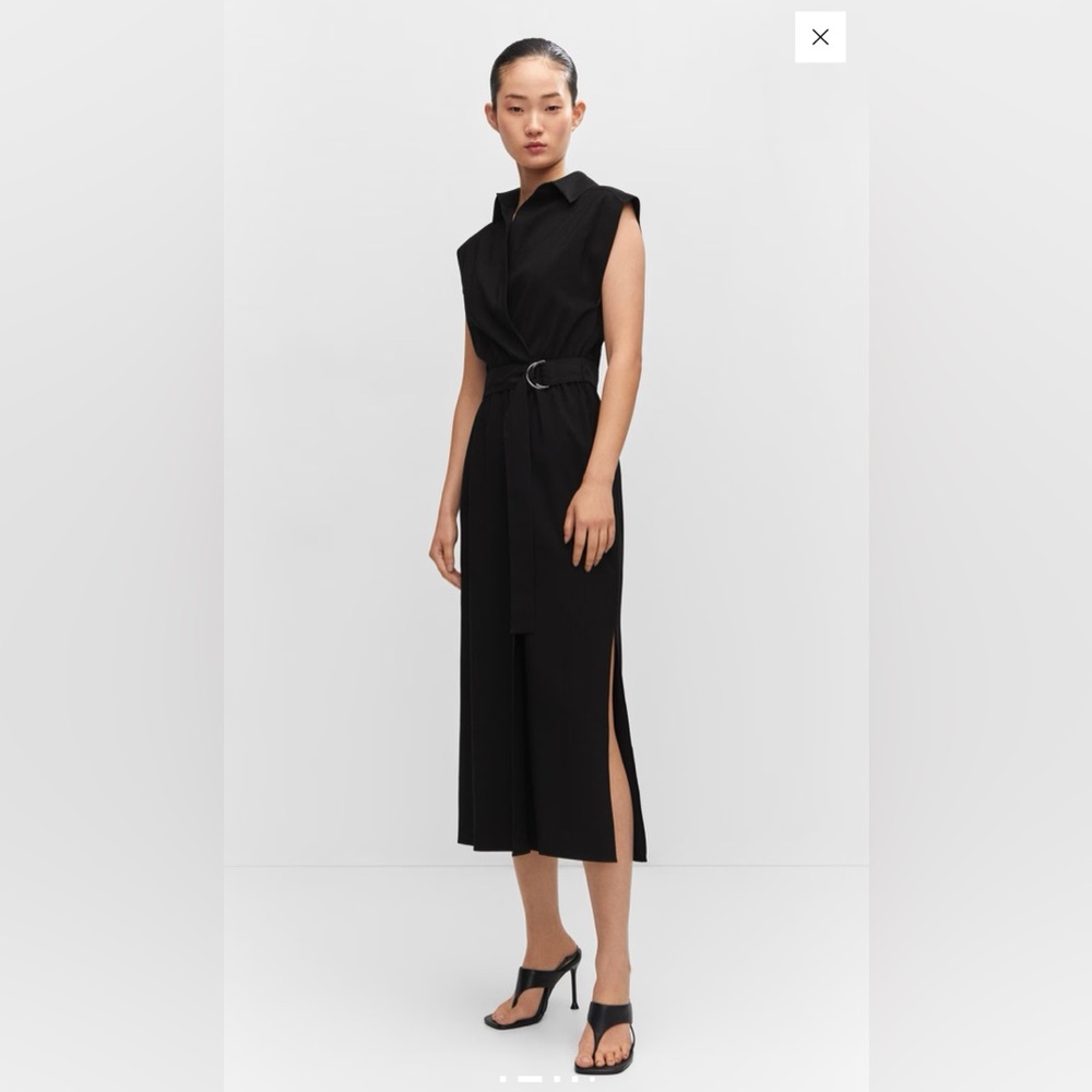 Mango Black Asymmetrical Dress